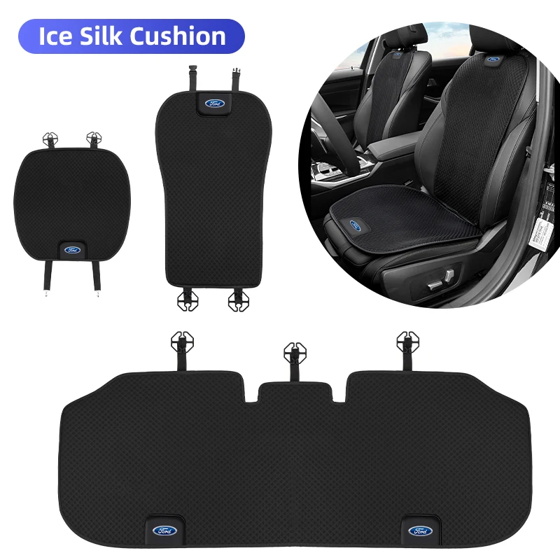 1 Set Car Seat Protective Cover Ice Silk Breathable Anti-slip Mats Cushion For Ford Focus mk2 mk3 Fiesta Ranger S-MAX Kuga Escor