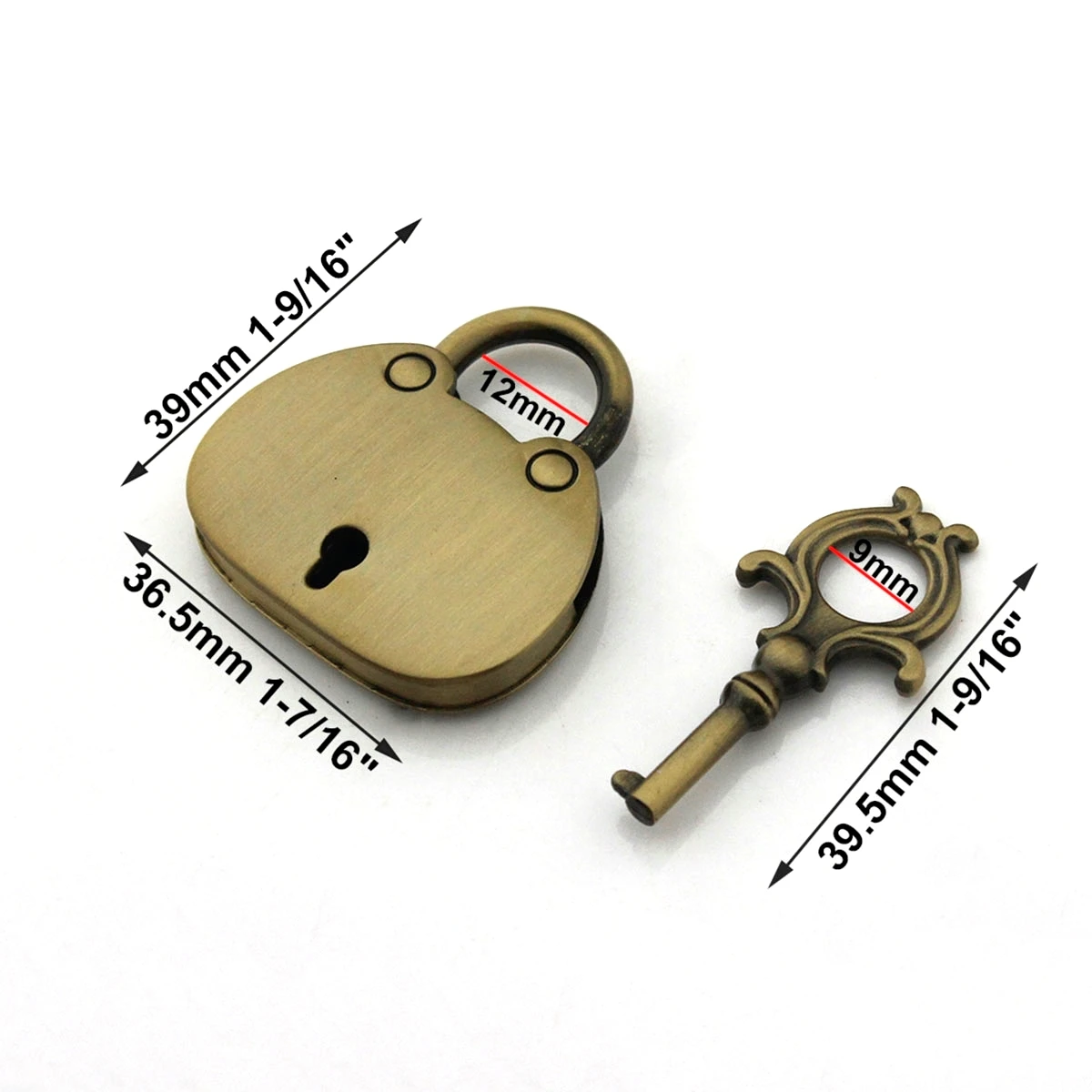 1pcs Fashion Metal Decoration Lock Mini Vintage Padlock Bag Suitcase Luggage Box Key Lock With Key DIY Hardware Accessories