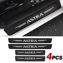 

4pcs Car Side Door Carbon Leather Stickers For Opel Astra Corsa Insignia Mokka OPC Vectra Auto Sill Plate Protector Accessories