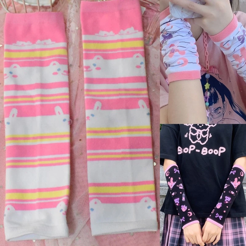 

Перчатки для печати без пальцев, зимние женские перчатки для сенсорного экрана с длинными рукавами