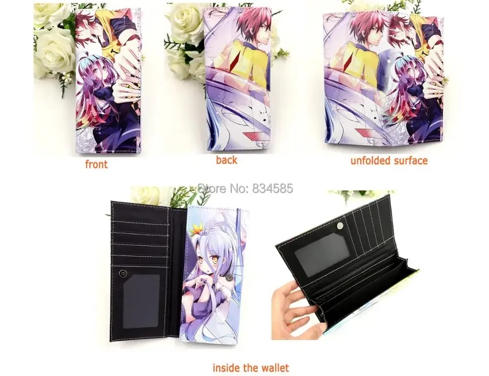 No Game No Life Anime Synthetic PU Leather Purse Sora and