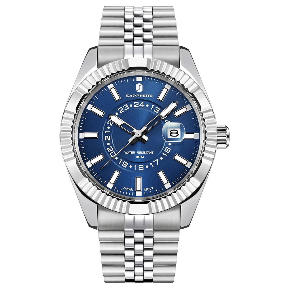 Sapphero 100m Wasserdicht Uhr SAPPHERO Herren Uhren