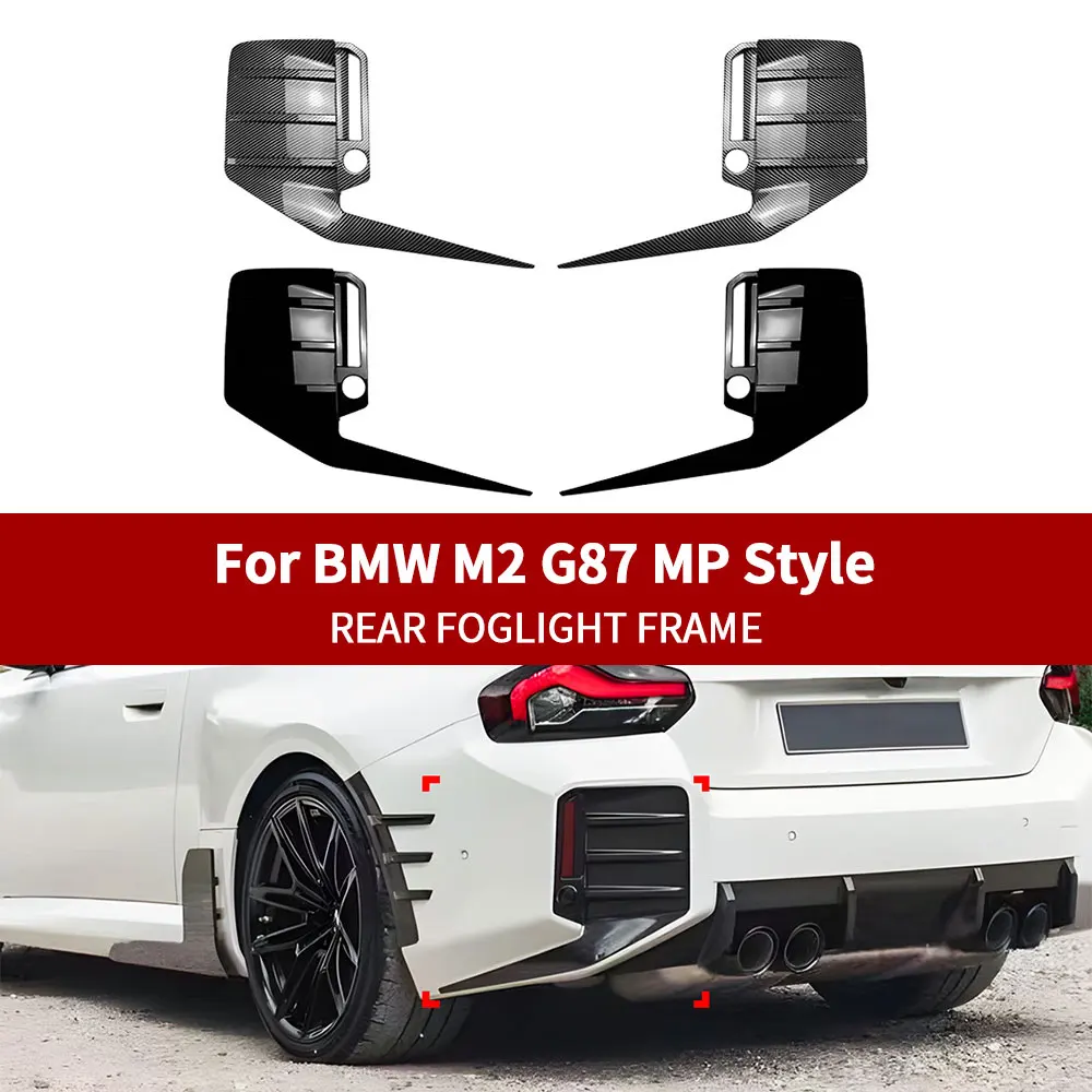 Per Bmw M2 G87 Mp Style Telaio Fendinebbia Posteriore Abs Nero Lucido Paraurti Laterale Posteriore Wind Knife Trim Cover 2023 2024 +