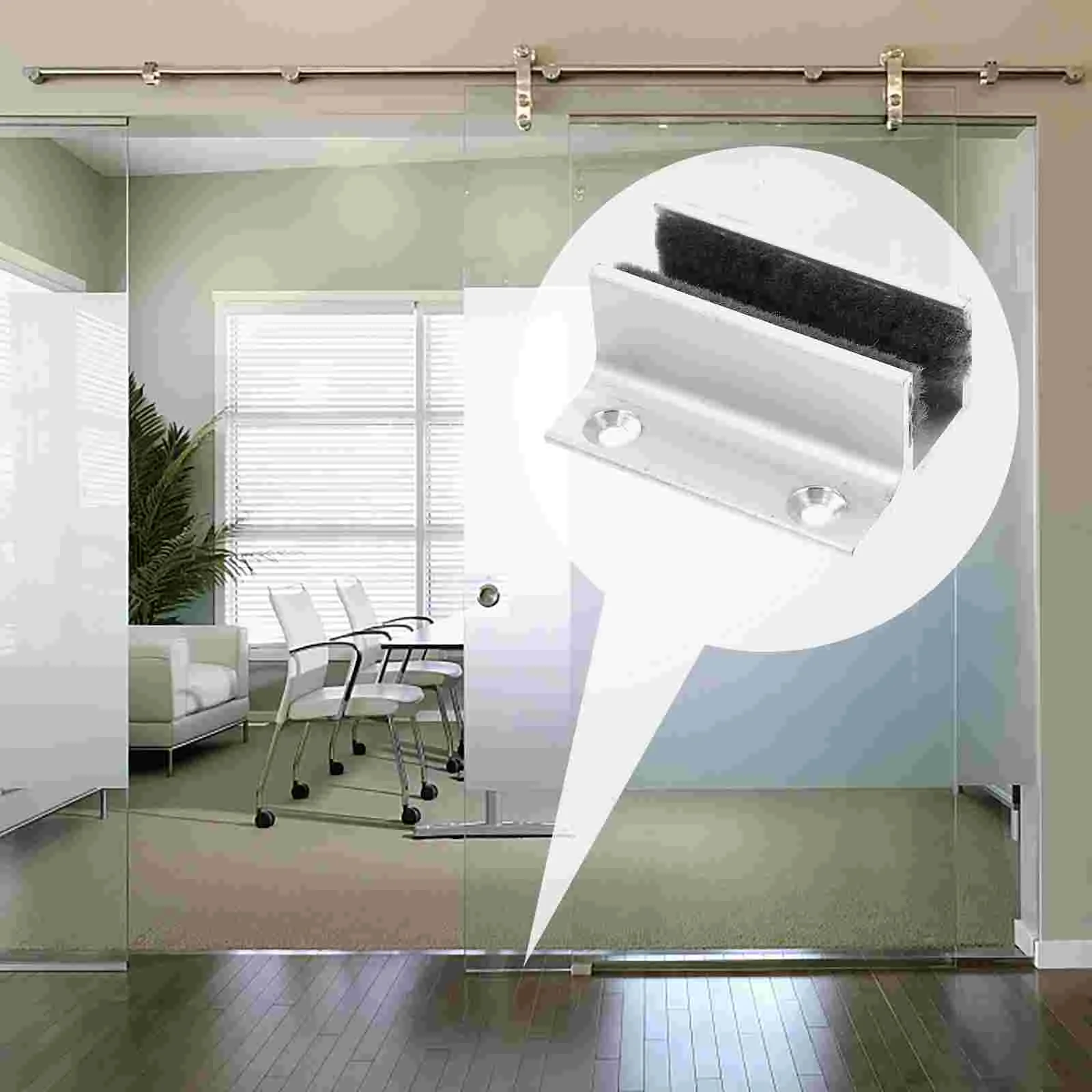 2 Pcs Barn Door Floor Guide Glass Door Swing Stopper Bottom Barn Floor Guide Aluminum Slides For Doors Roller Stay Hardware