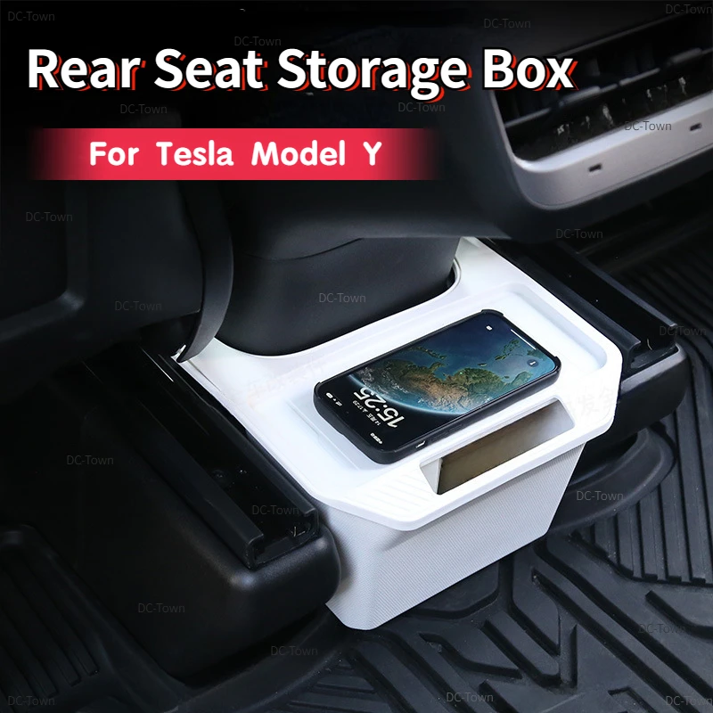 Aufbewahrungsbox für den Rücksitz des Tesla Model Y, Organizer für die Mittelkonsole, Abfalleimer für den Rücksitz, Müllbeutel, Ablage unter dem Sitz, Zubehör