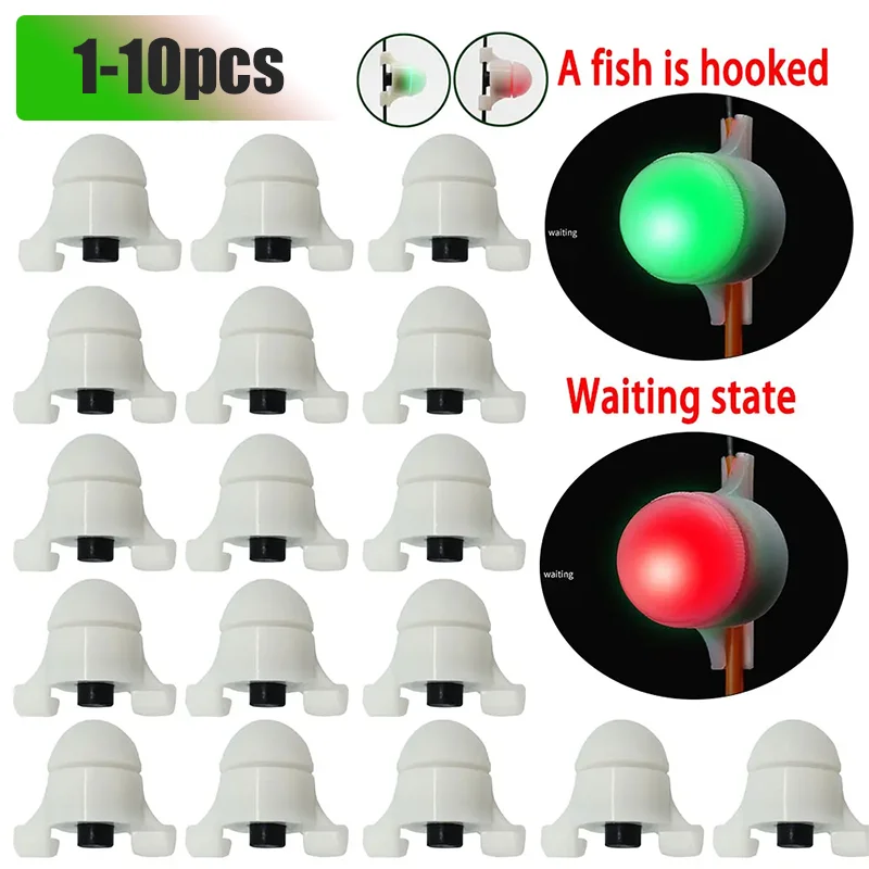 5pcs LED Fishing Rod Tip Strike Alert Rod Night Light Flash Strike Smart  Sensor