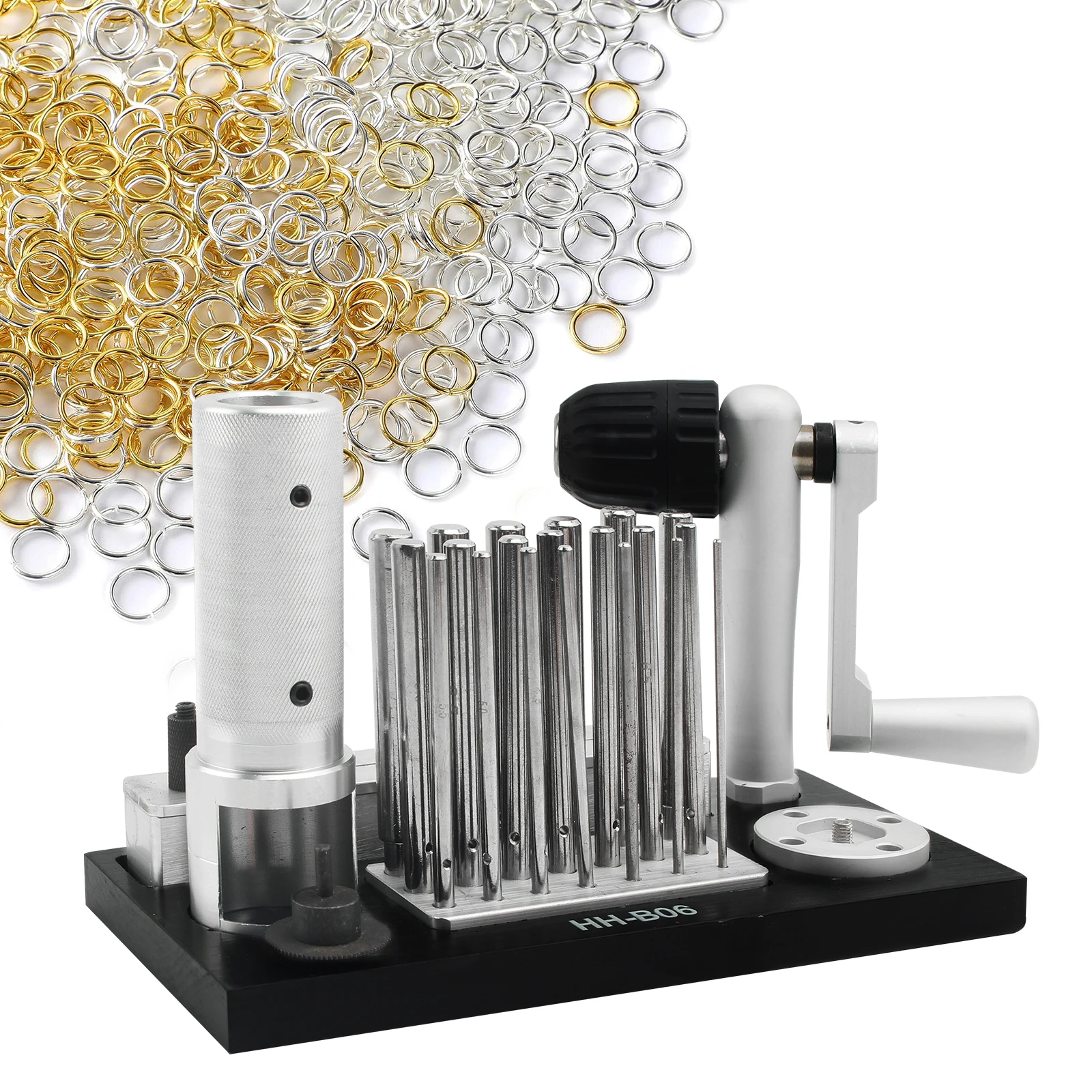 Professional Stainless Steel Manual Jump Ring Maker Machine with 20 Mandrel Accessories  Essential Jewelry Tool for Jewelry Make