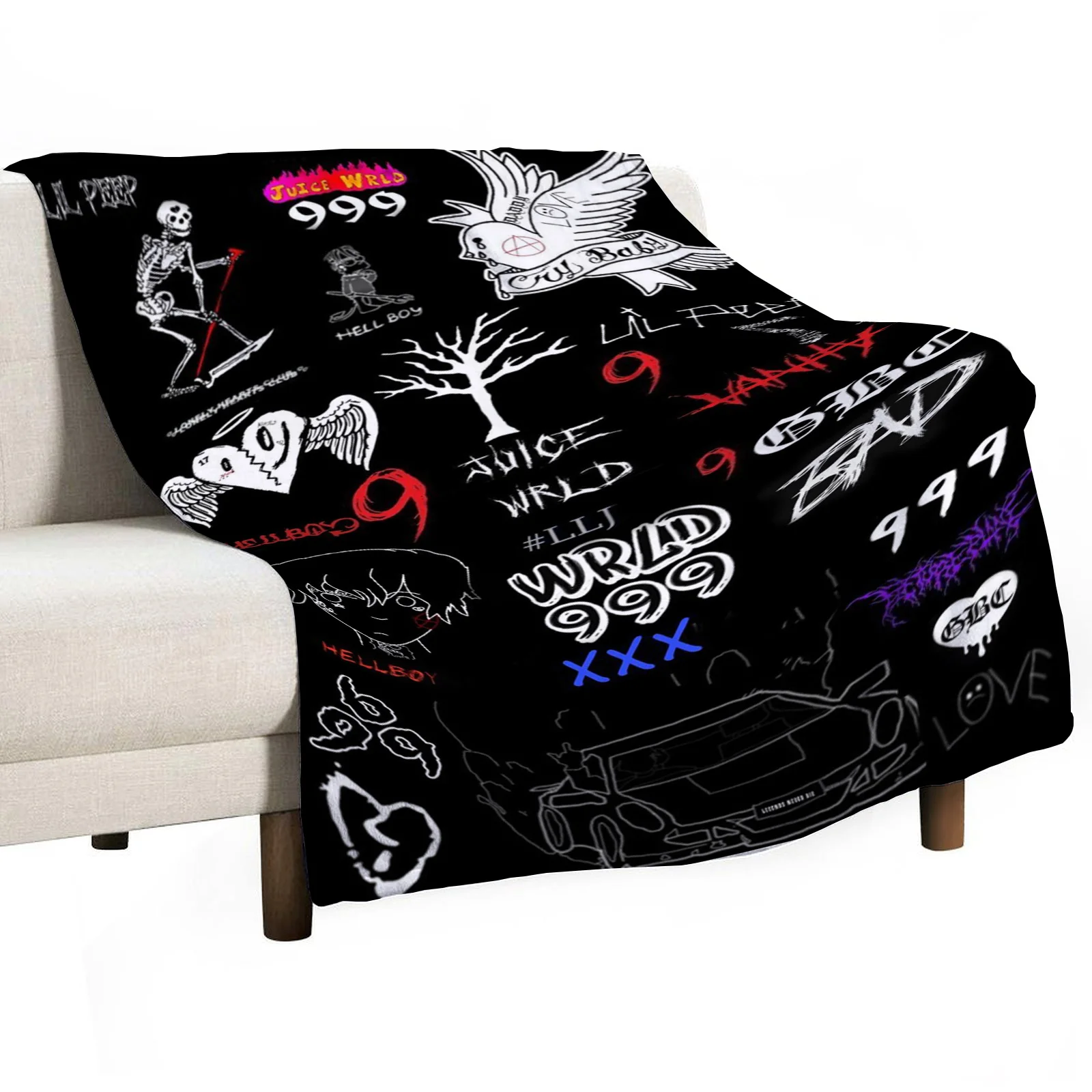 Album Rapper Juice Wrld 999 Bed Blanket Throw Blanket for Sofa Blankets Plaid Bedspread on the Bed Blankets and Throws Cobija 5