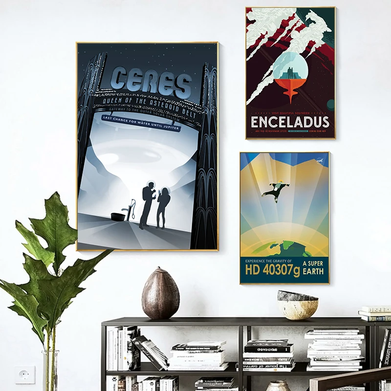 Zonnestelsel Planeten Sterren Canvas Schilderij Op De Muur Canvas Poster En Prints Wall Art Foto Voor Kinderkamer Thuis Decor