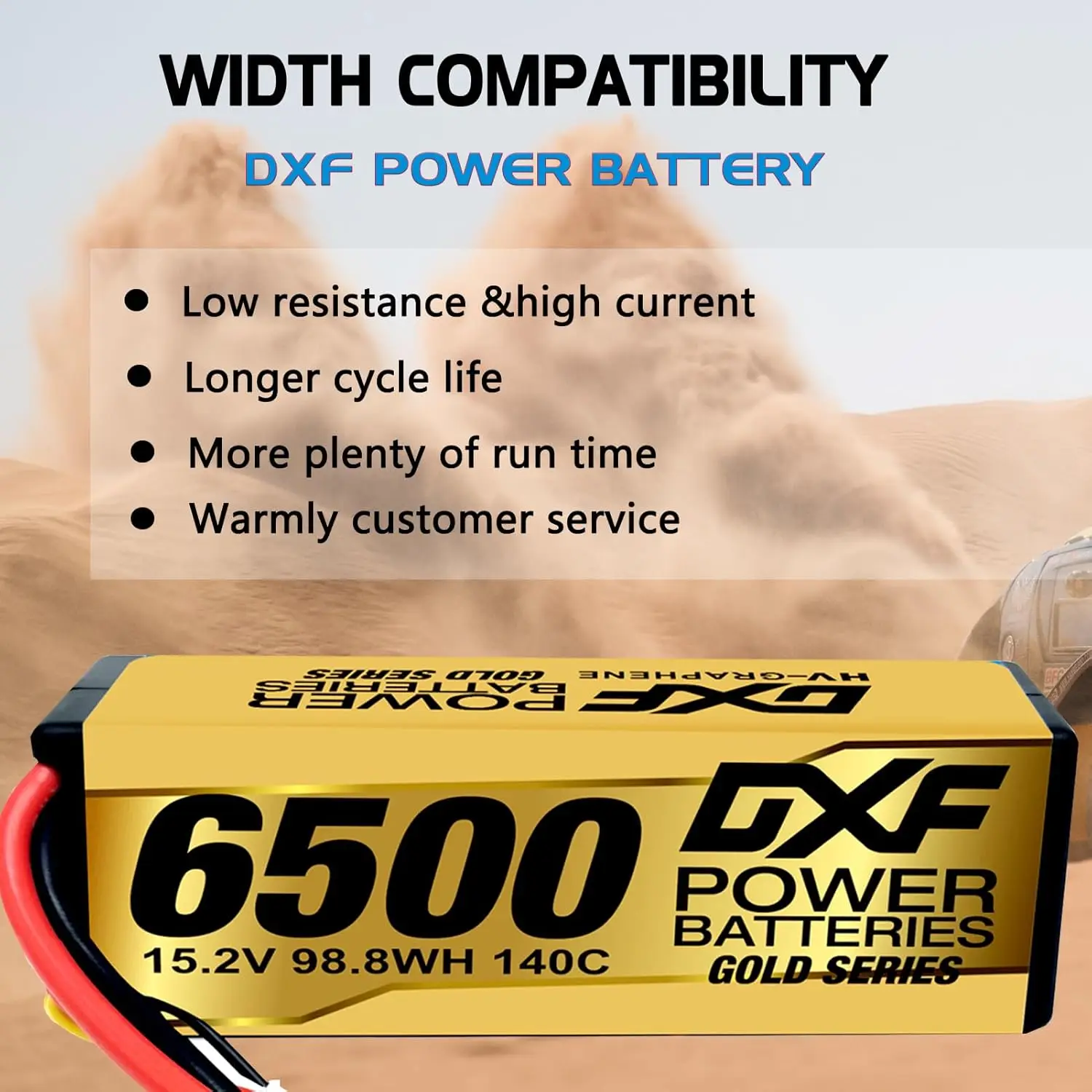 1 stuk DXF LiPo-accupack, 10.000 mAh, 14,8 V, 100 C, 4S XT90, plug voor RC-vliegtuig, RC-helikopter, RC-auto/truck, RC-boot (XT90 plug