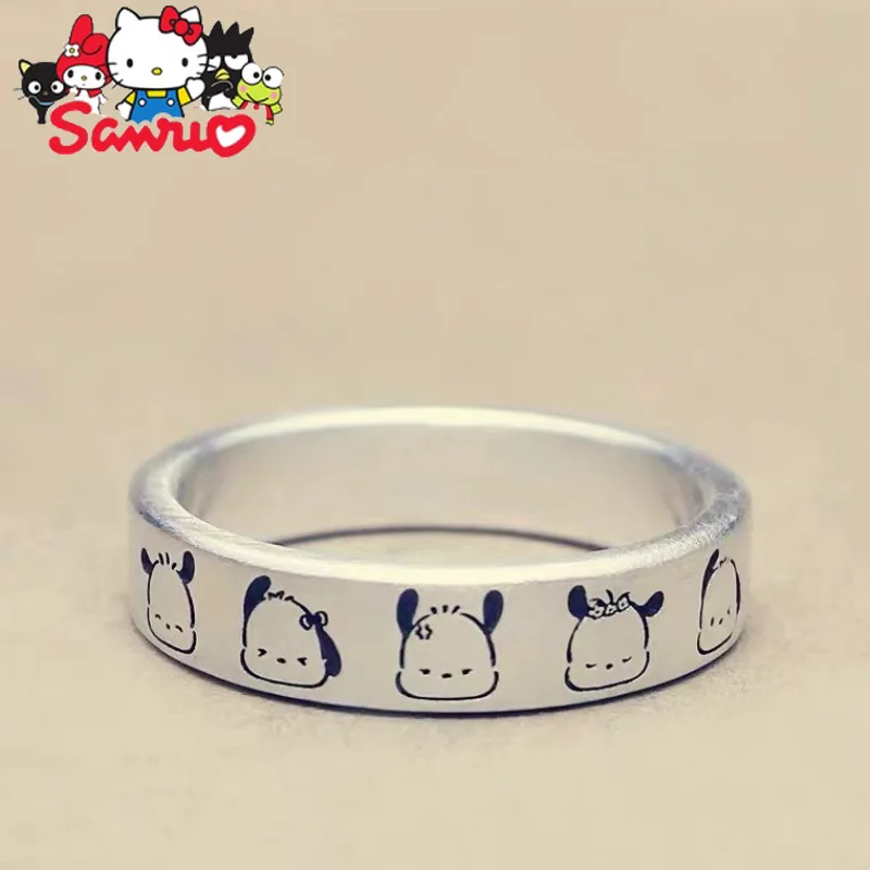 

Cute Sanrio Pochacco Pattern Anime Protagonist Opening Ring Adjustable Girlfriend Gift Fashion Jewelry Accessories Rings Toy