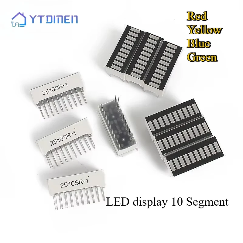 5/10pcs 10-segment LED Digital Tube Light Led Display Module Red/Green/Blue/yellow-green 20 Pins LEDs Displays for Arduino