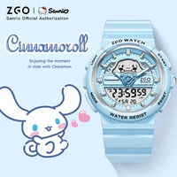 ZGO Sanrio Cinnamoroll Kids Electronic Watch For Students Multifunctional Waterproof Luminous Sports Digital Watch Gift 863