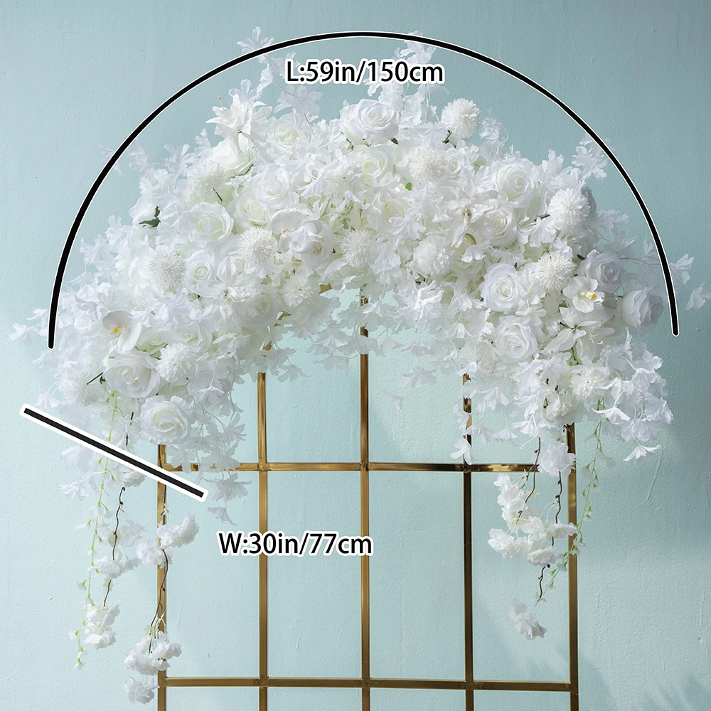 Wedding Event Party Backdrop Props White Rose Cherry Blossom Hang Wisteria Floral Arrangement for Arch Flower Stand Decor