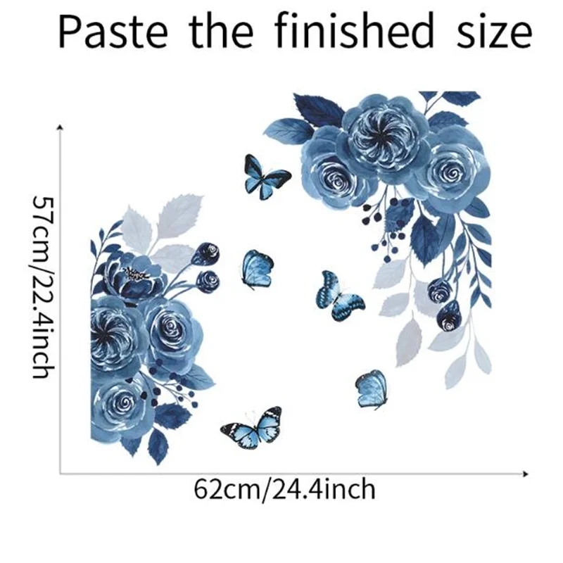 1Pcs Peony Flowers Rich Flower Group Wall Stickers For LivingRoom Sofa Self-Adhesive Painting Home Decoration Wall Decal 30*90CM