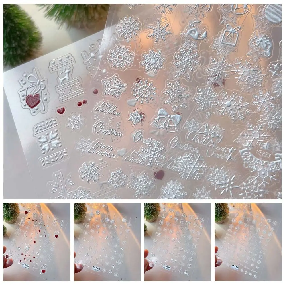 Xmas Nail Charms Christmas Snowflake Nail Stickers Nail Accessories Manicure Ornaments Christmas Snowflake Nail Decals