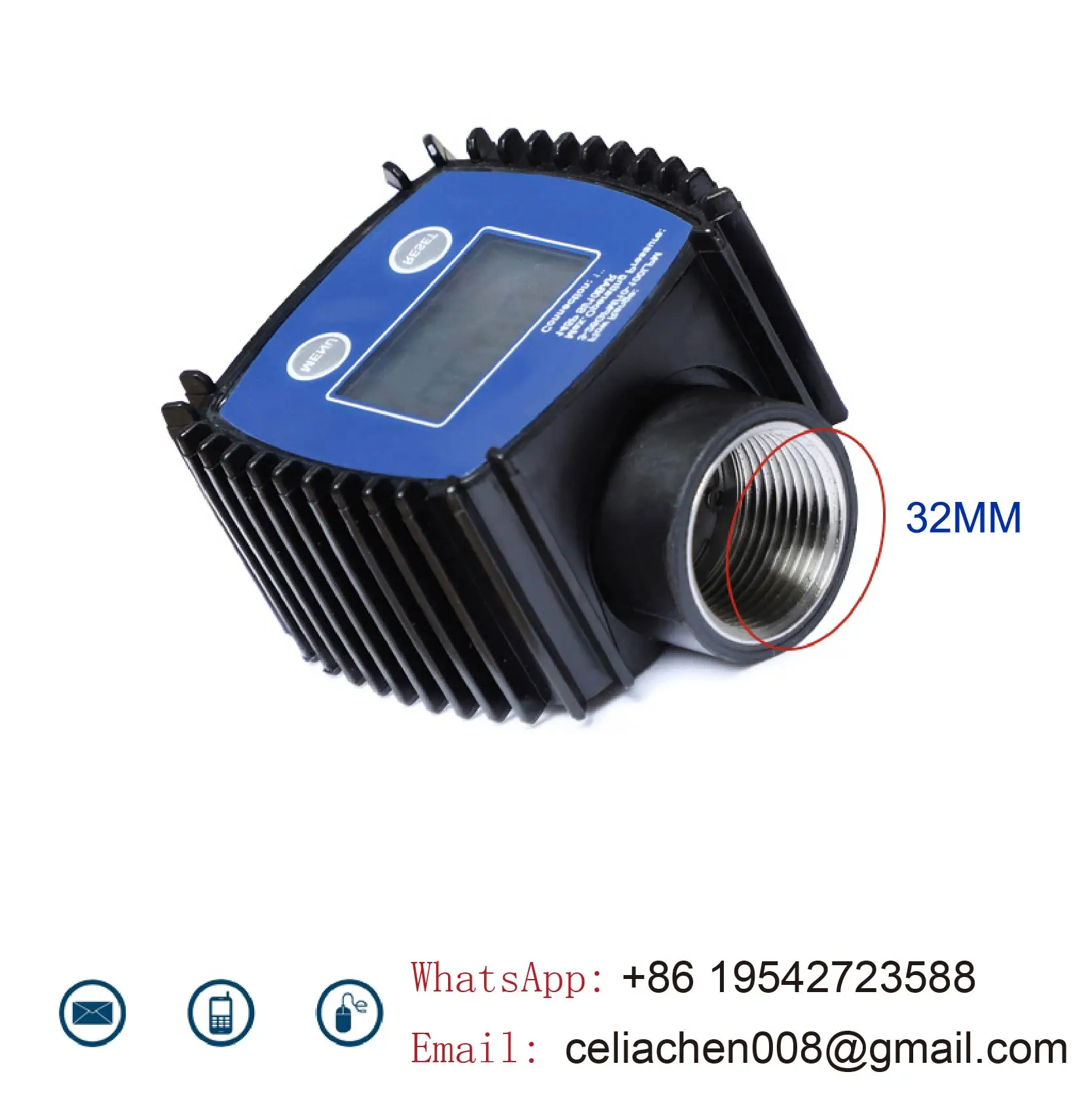 K24 Digital Turbine Flow Meter Electronic Turbine Flow Meter Fuel Liquid Water Diesel Sensor