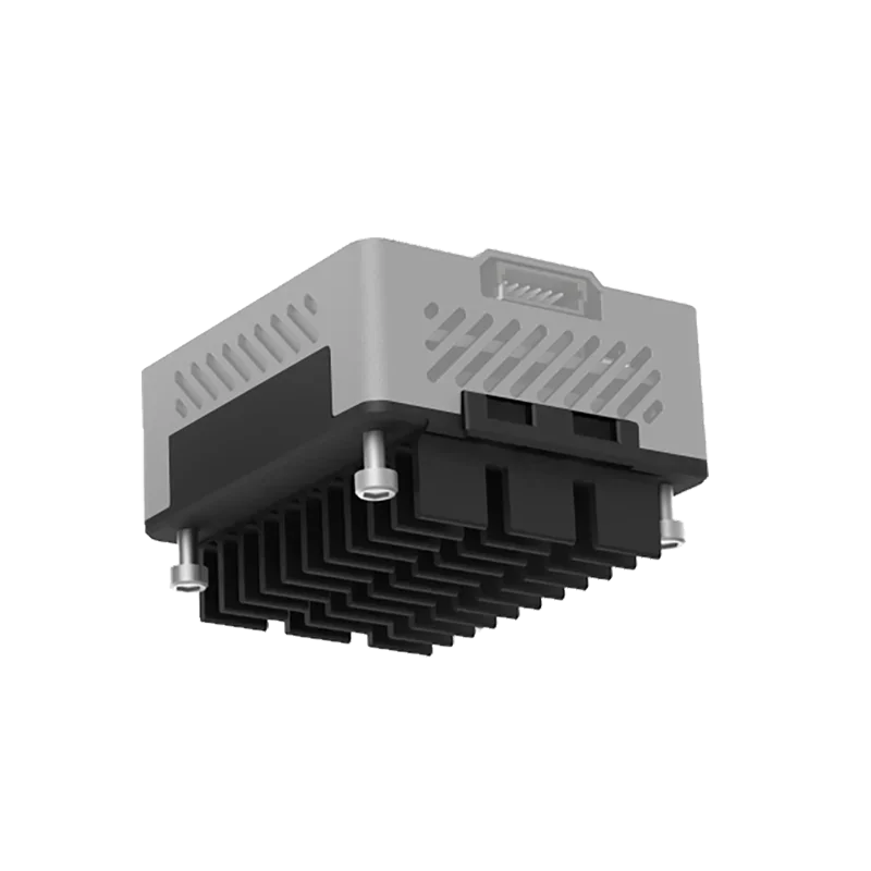 Dissipateur thermique O3 VTX pour DJI O3 Air Unit, vue de dessus montrant les ailettes en aluminium.
