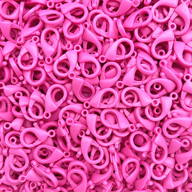 10pcs 25*15mm Candy Colors Plastic Lobster Clasps Hooks Key Chain Sweet Key Rings For Keychain Jewelry Making Accessories