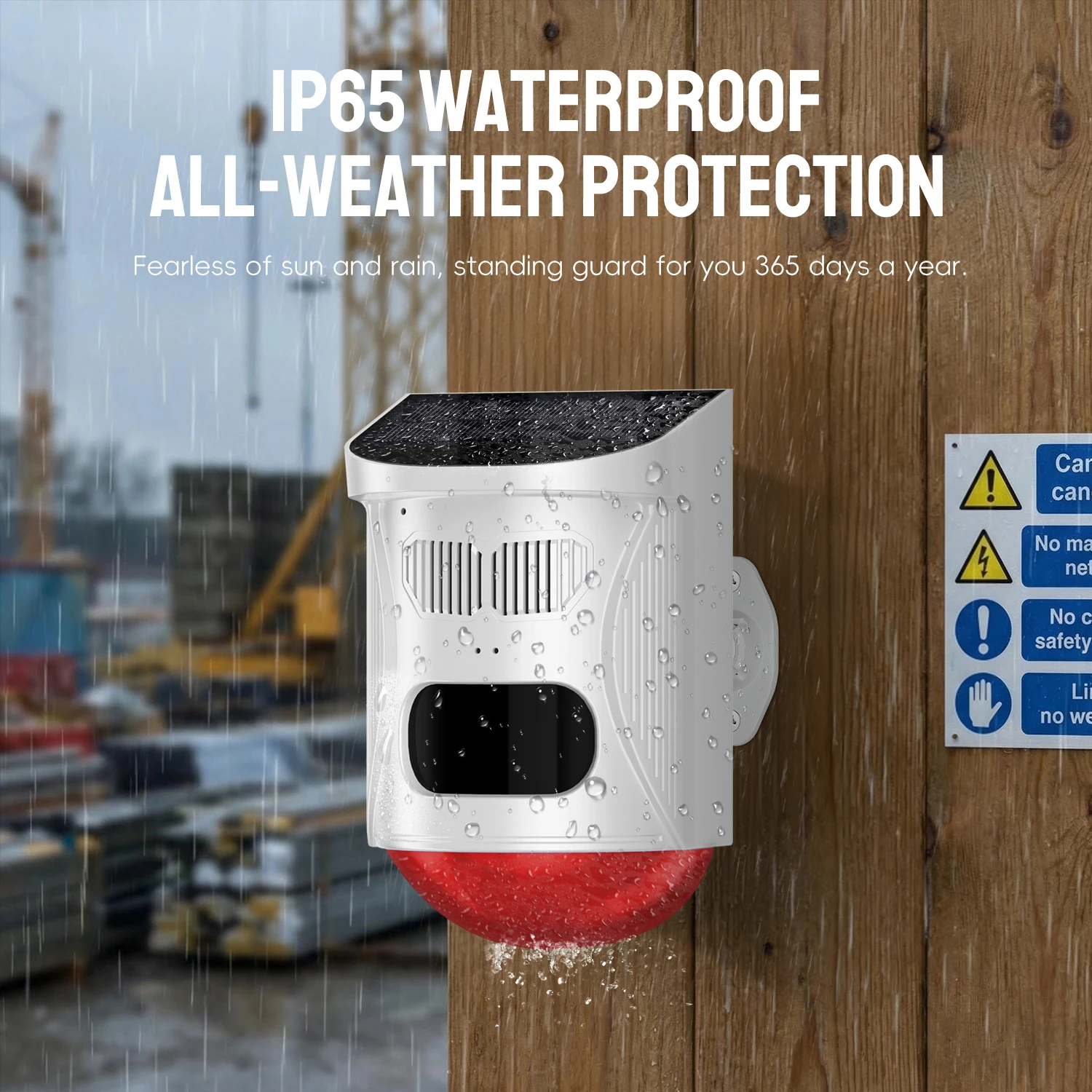 Solar Powered Voice Security Alarm - Waterproof, Motion Activated, with Recording & Remote - 6