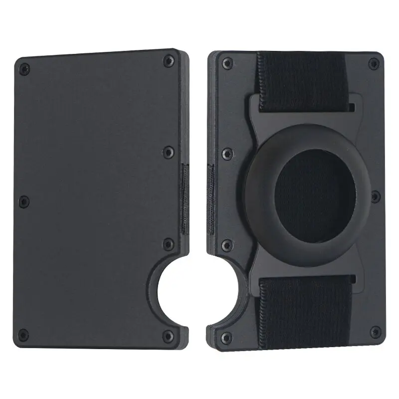 Mini porte-cartes de crédit Apple Air Tag, étui en métal simple, porte-cartes d'identité en aluminium fin, livré avec un étui Apple Air Tag intégré