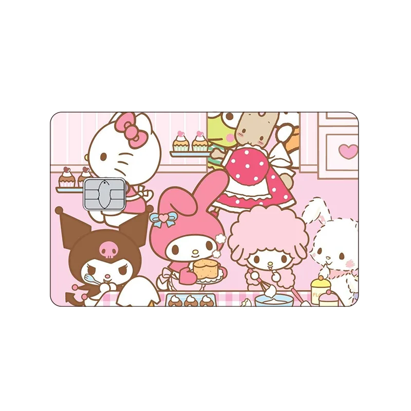 thumbnail image 1 of 41 estilos Sanrios Hello Kitty My Melody Kuromi Cinnamorollpurin Kawaii tarjeta de Pvc pegatina Anime tarjetas de crédito y débito película cubierta de piel, 1 of 5