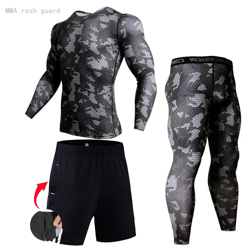 

Compression Sports Thermal underwear Men's Clothing Winter First layer Rashgard Track suit Gym Bodybuilding suit second skin