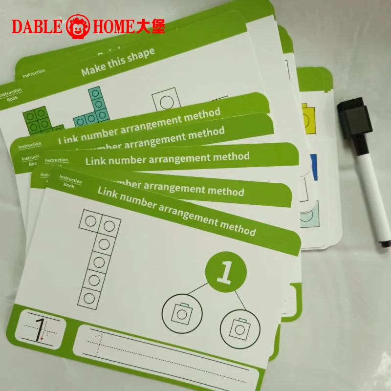Linking Math Cubes Activity Cards Set Magical Counting Toys Snap Linking Cube Math Counters For Kids Learning