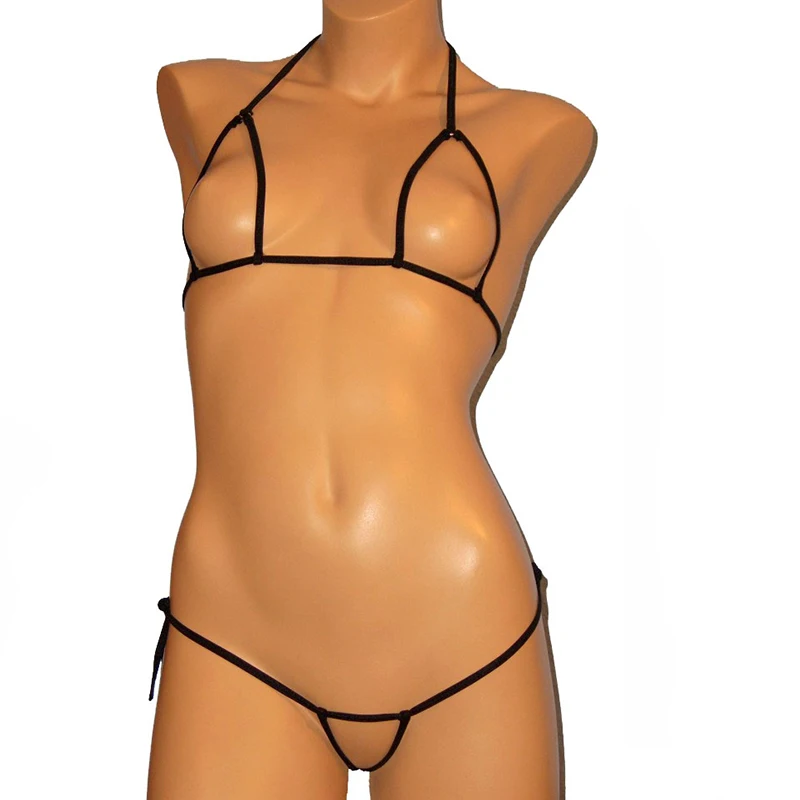 DEKA Women's Mini Micro Exotic Bikini Hot Sexy Bandage Bra + G-Strings Thong Open Crotch Erotic Lingerie Underwear Swimsuit Sets