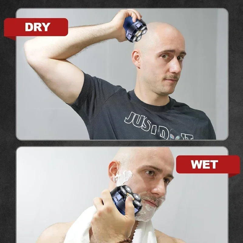 6D Electric Head Shaver for Bald Men, Upgraded Magnetic Shaving Head, USB Rechargeable LED Display, Rotary Shaver Grooming Kit 5