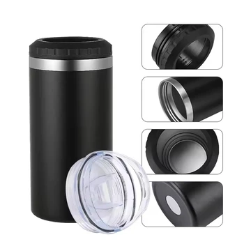 16oz Coffee Cup Stainless Steel Vacuum Flask Double-Lid Insulated Travel Mug Gift for Home Office School 1