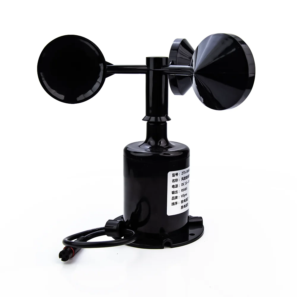 Polycarbonate wind speed sensor 10-30VDC output RS485 4-20mA 0-2V 0-5V 0-10V weather station outdoor three-cup wind speed sensor