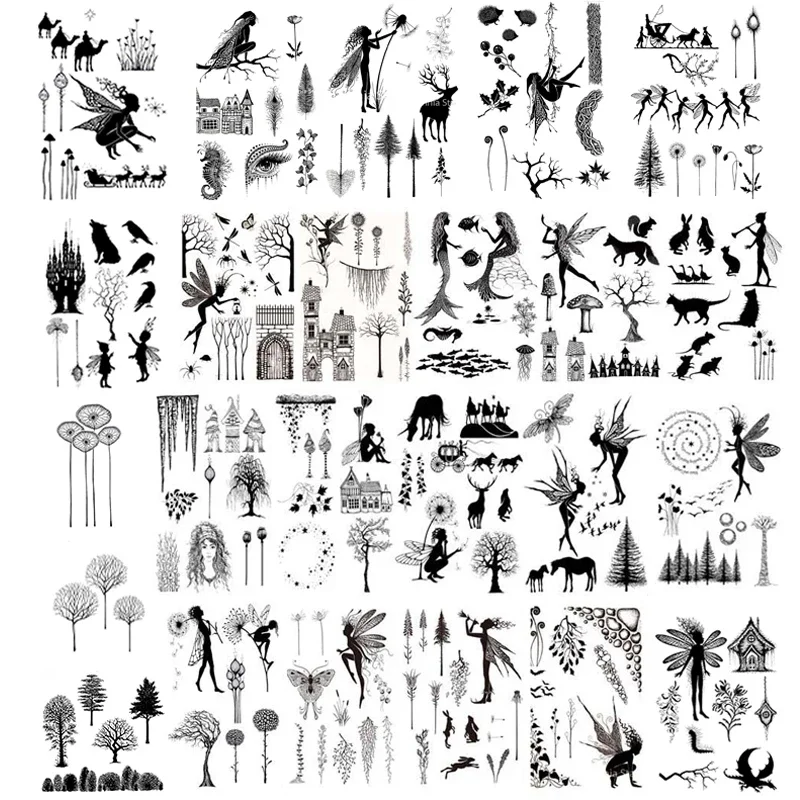 Clear Stamps Fairies Plants Series Silicone Stamp for Card Making Album DIY Scrapbooking