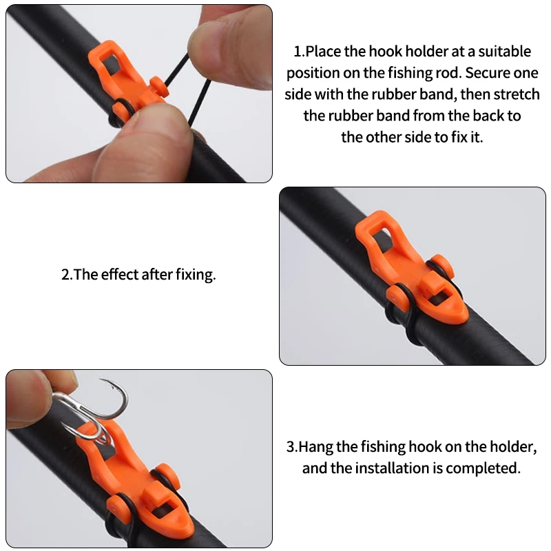 5 Set Fishing Hook Keeper  Fishing Pole Hooks Plastic Rod Clip Lure Hanger Bait Fixed Lure Jig Hooks Holder Fishing Tackle