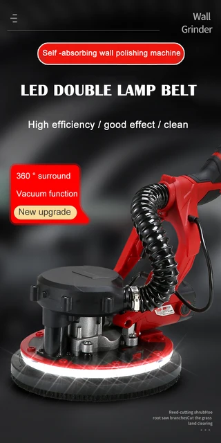 Levigatrice Da Parete Elettrica 1250W - 5 Velocità, Aspirapolvere Incorporato, Luce LED - Foto 8