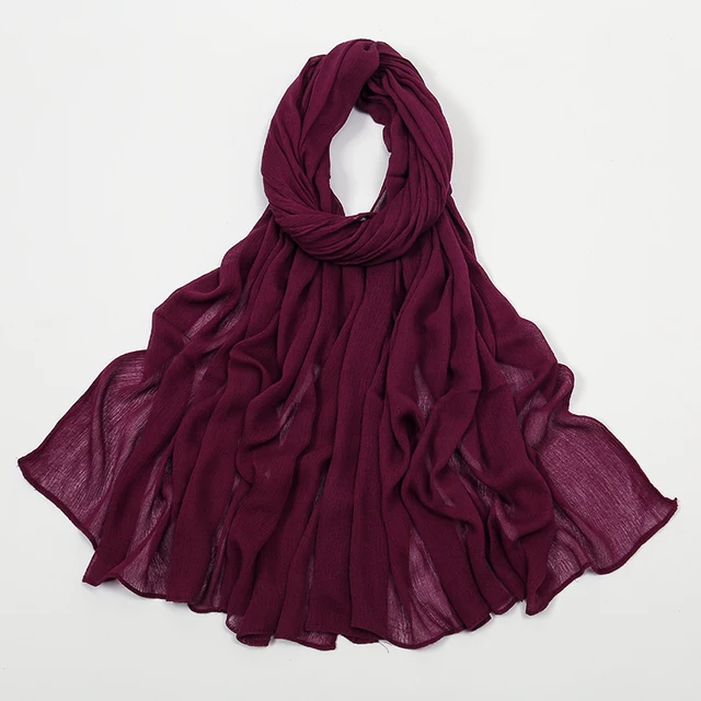 107721-c9ff6c.jpg Nouveau Hijab en rayonne froissé pour femmes, écharpe musulmane, châles longs, Turban islamique solide, bandeau Heascarf, bandeau Ramandan