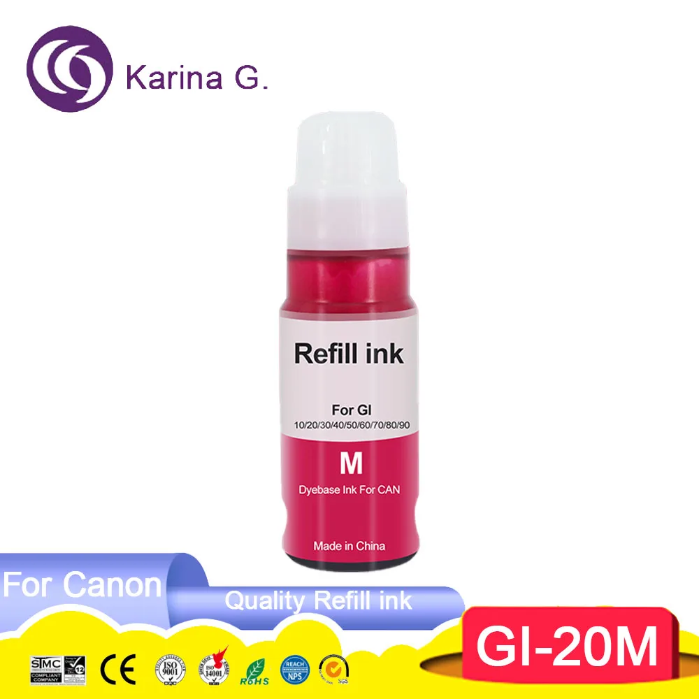 GI-20 GI20 GI 20 Premium Color Compatible Bulk Bottle Water Based Refill Tintas