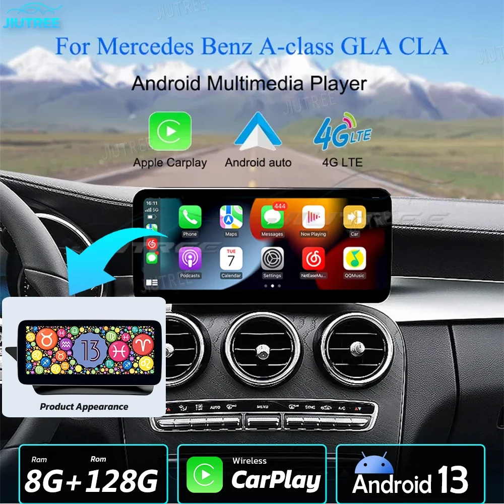 

12.3" Qualcom 662 Android13 For Mercedes Benz GLA X156 2015-2019 Car Radio Android Auto CarPlay Multimedia Player Navi GPS WiFi