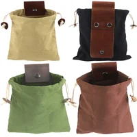 Sac de Camping en cuir pour l'extérieur, sac de brousse, récolte de légumes, jardin, cueillette de fruits, outils de taille, pochette de rangement suspendue 5