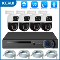 Système de caméra de surveillance KERUI étanche 6MP HD POE Double objectif PTZ WIFI IP Sécurité domestique 4CH 8CH POE NVR Vidéo H.265 Kit de vidéosurveillance 1