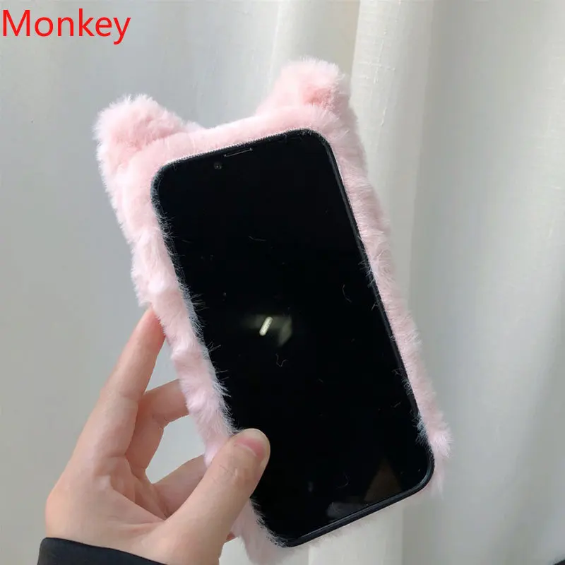 3D Cute Plush Cat Case iphone 13 pro For iPhone 11 12 14 15 Pro
