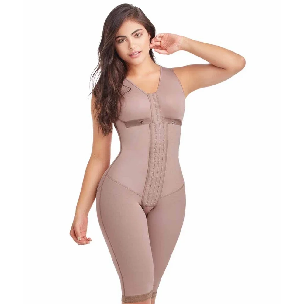 Women Full Body Shaper Tummy Control Fajas Front Closure Weight Loss Postpartum Bodysuit