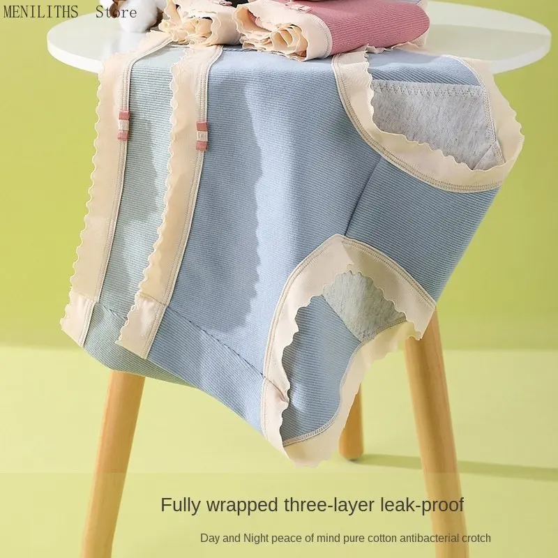 

Women's Underwear Sexy Lace Panties Plus Size Fashion Solid Color Comfort Briefs Mid Waist Seamless Underpants Lingerie