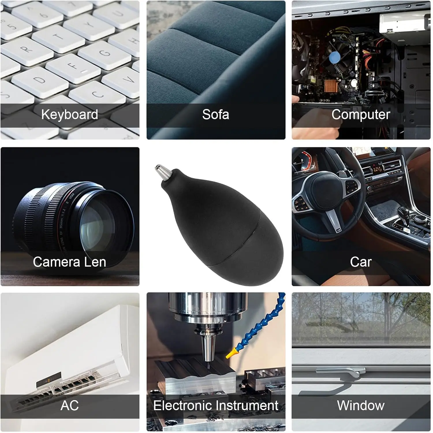 Mini Air Dust Blower, Rubber Ball Pump Cleaner Circuits Clean Tool with Metal Nozzle for Cell Phone, Tablet,Camera Lens,Keyboard