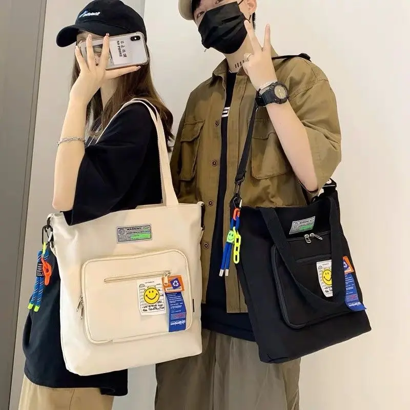 

Youth Men Messenger Bag Fashion Women Handbag Shoulder Bag Large Capacity Canvas Bag Cartoon Student School Bags Tote Tool Pouck