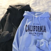 ay Fce Lined Thiened Hoodie Women's Loose Fit Pullover Sweatirt Korean Sle Long Sve Cotton Polyester Blend - Image 3