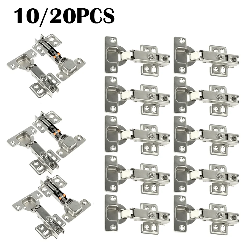 10/20Pcs 95&deg;-105&deg; Steel Cabinet Hinges No-Drilling Hole Hydraulic Hinge Kitchen Cabinet Cupboard Hinges furniture hinge cabinet door hinges cabinet hinges Furniture Hardware
