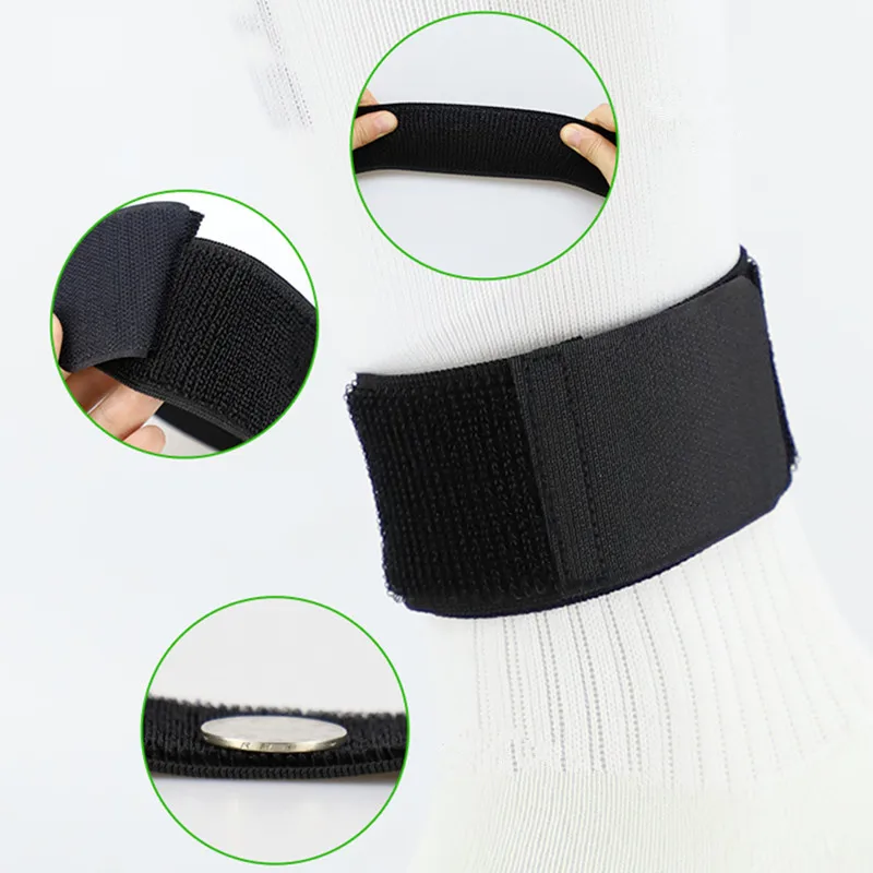 Shin guard pads 2Pcs fixed bandage tape fastener adjustable elastic fixing strap for soccer football cycling