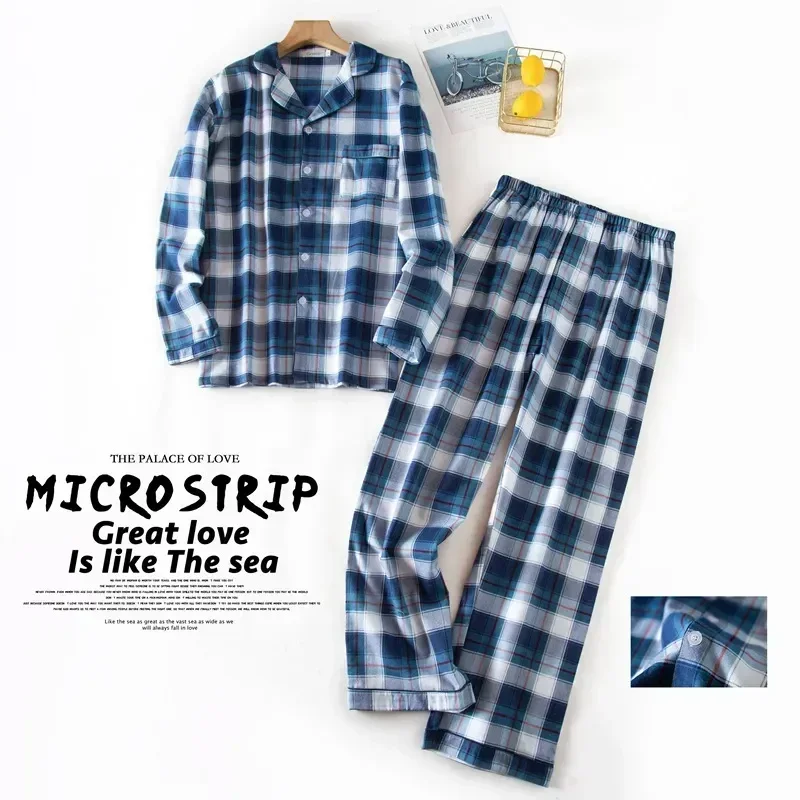 

Men Suits Pajamas for Trousers Autumn Home Flannel Long-sleeved Winter Plaid And Pijamas Design 's