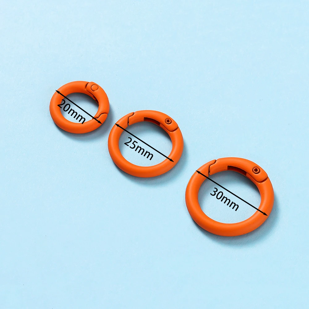 5 teile/los bunte Metall O Ring Feder verschluss zu öffnen runde Karabiner Schlüssel bund Clips Haken Hunde kette DIY Schmuck Schnalle Stecker – Detail 2